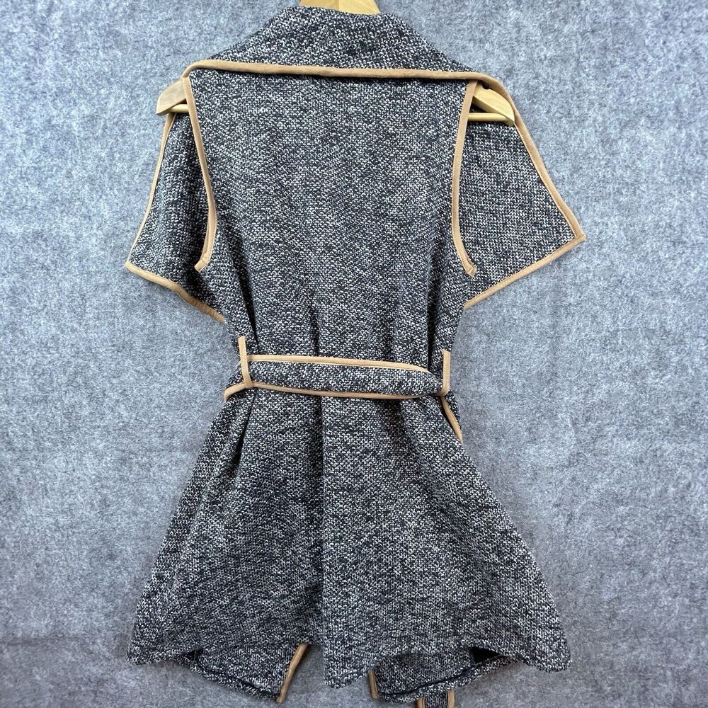 THML Sweater Womens Small Grey Brown Belted Cardigan Quiet Luxury Career Wrap - Picture 2 of 6